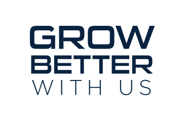 Grow Better With Us Blue Vertical